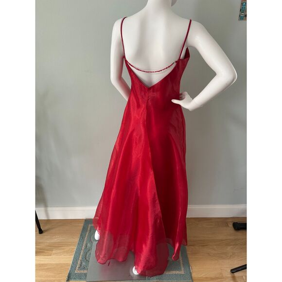 Vintage Y2k Jessica Mcclintock Gunne Sax 2000 Edition Red Prom Slip Dress size 7 - Picture 9 of 12